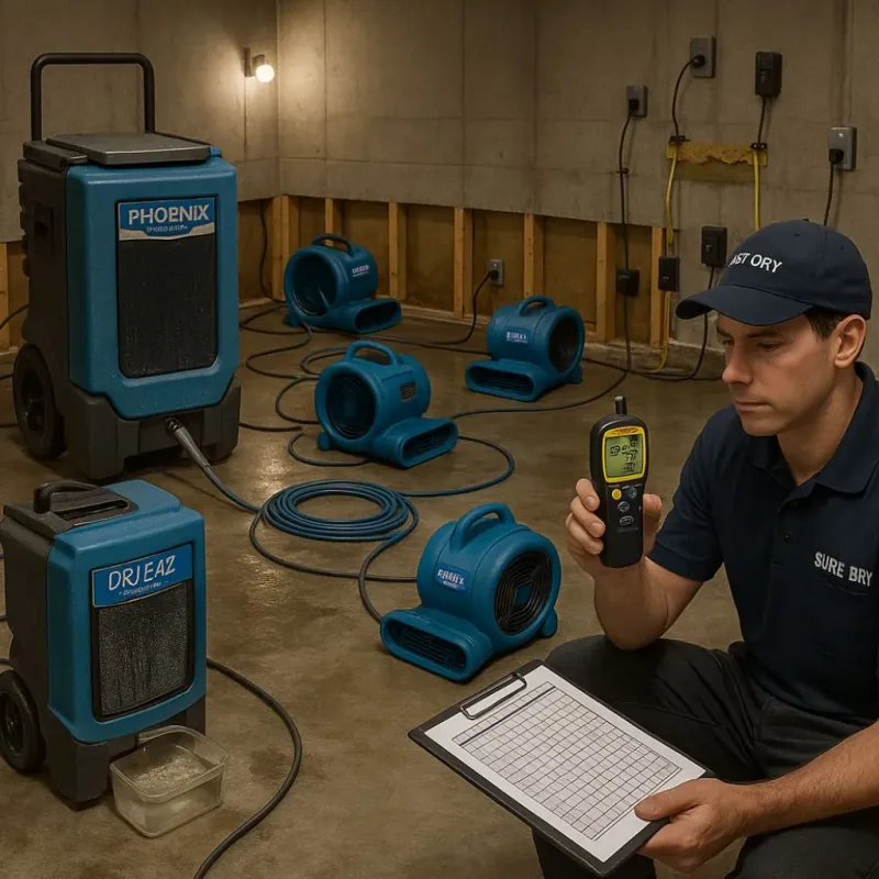Structural Drying and Dehumidification process in Otero County, NM